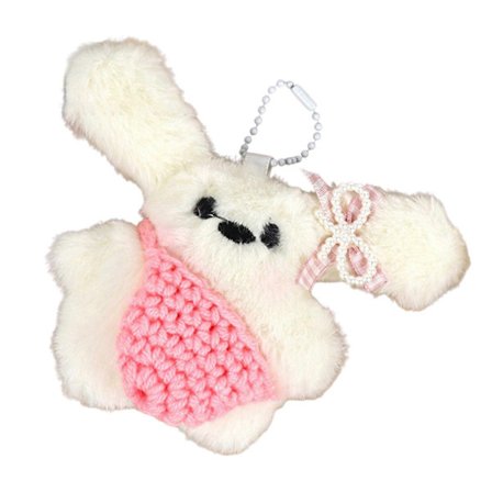 Trendy Pipende Kanin Anheng Dyr Nøkkelring Plysjdukke Nøkkelring Elegant Veske Sjarm for Stilige Tenåringer og Kvinner