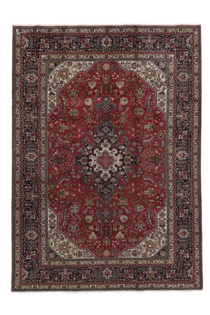 Hand Knotted Persian Tabriz Rug 204X288 Black/Brown
