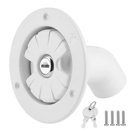 Låsbar Gravity Vatteninlopp Sötvattenpåfyllningsfilter med 2 Nycklar för Husvagn Båt Trailer