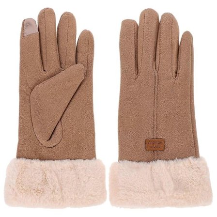 Ridehandsker i velour til vintervarme 1 par tykke damehandsker