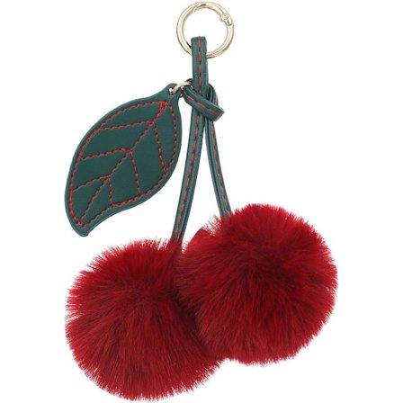 Sød Kirsebær Nøglering Fluffy Tilbehør Kirsebær Taske Charms Pung Charms Bil Taske Charm Håndtasker Vedhæng til Kvinder Pige Fødselsdagsgaver Strømpe