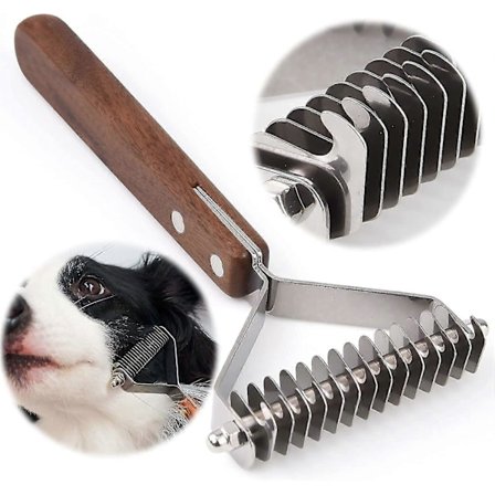 Plejekam og børste til hunde og katte underuld rive (8,5 cm)