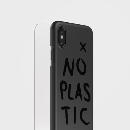 Charcoal Black No Plastic telefonfodral & skärmskyddspaket | agood, iPhone X XS