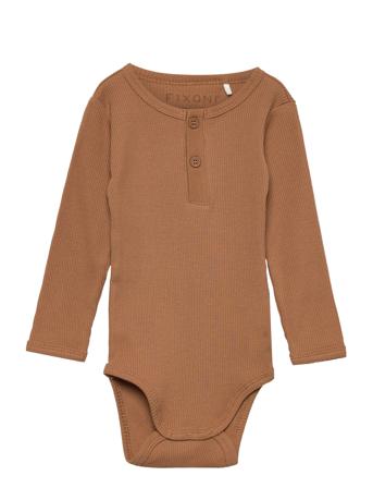 Body Ls Rib Brown Fixoni