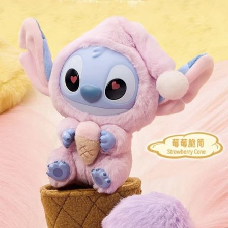Stitch Must Eat Serie Vinyl Plast Stitch Blind Box Dukke (Berry Crunch Cone)