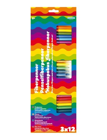Kärnan | Fiberpennor 3X12 St | ONE SIZE