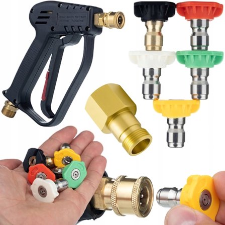 Høytrykkspistol med 5 Dyser og Easy!Lock M22 Adapter – 0-40° Stråle | 22 Mm | Reservedel for Karcher HD, HDS