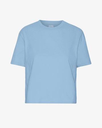 Organic Boxy Crop Tee - Seaside Blue XL