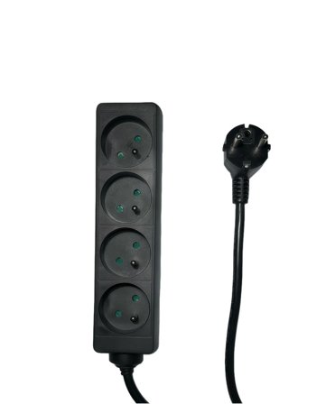 MicroConnect 4-way Power Strip French Type