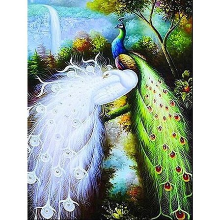 30x40cm 5D DIY Diamantmaleri Fuld, Påfugleserie#K, DIY Diamant