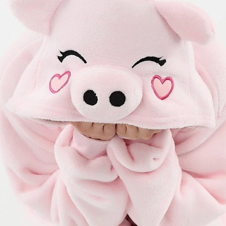 Fancy Cosplay Kostume Onesie Pyjamas Voksen Nattøj Pink Pig