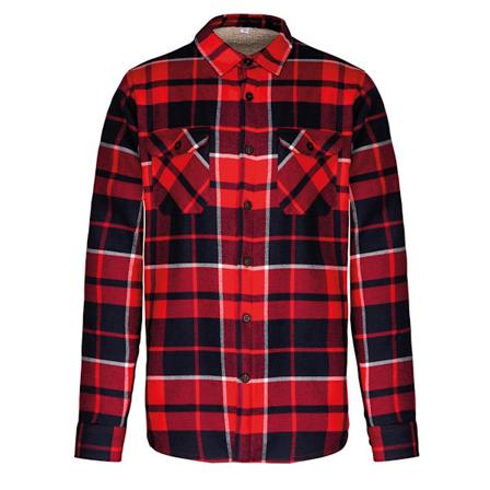 Kariban Herr Sherpa Fodrad Rutig Skjorta Jacka L Röd/Marinblå Red/Navy L