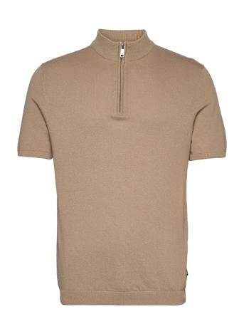 Onsdon 12 Ss Half Zip Knit Knitwear Half Zip Pullover Brun ONLY & SONS