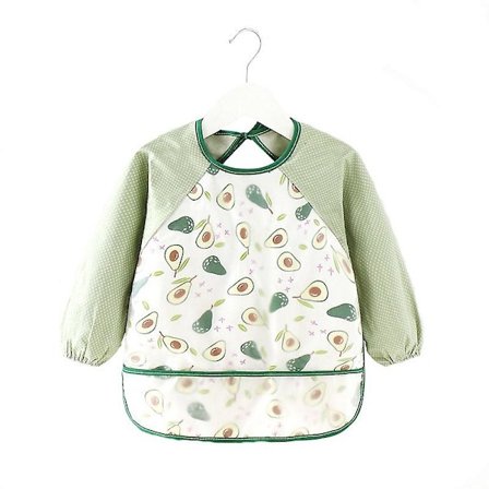 Baby Haklapp Vattentät Långärmad Haklapp Matning Smock(avocado,90CM)