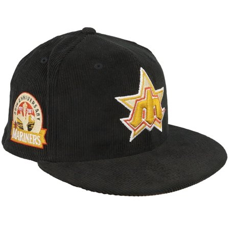 New Era - MLB Black fitted Czapka Z Daszkiem - Seattle Mariners Caramel Cord 59FIFTY Black Fitted @ Hatstore