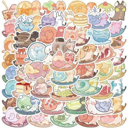 50 stk Kawaii-klistermærker, æstetiske klistermærker i sæt Snigel
