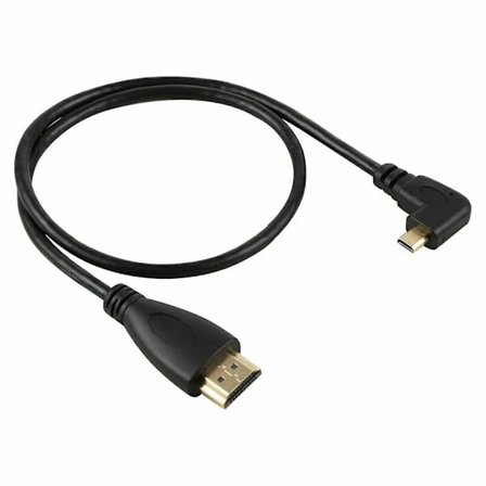 Micro HDMI-kompatibel Type D Hann 90 Grader Venstre Vinklet til HDMI-kompatibel 1.4 Hann 1080p HDTV-kabel