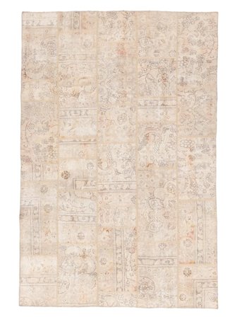Patchwork Matta Handknuten 197X296 Beige/Orange Persien/Iran