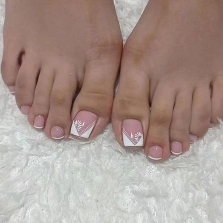 24stk Falske tånegler White Edge F063 F063