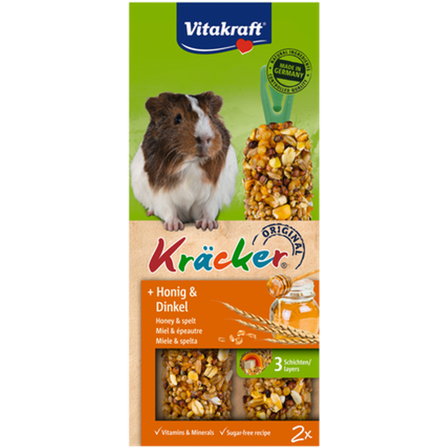 Vitakraft - Crackers Marsvin Honning 2-pakning - Smådyr - Godbiter og gnagestenger - Frøstenger og Kräcker - ZOO.no