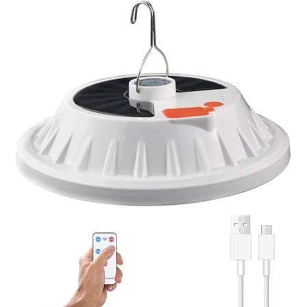 120 stk LED solcelle campinglys med fjernkontroll, USB-lading