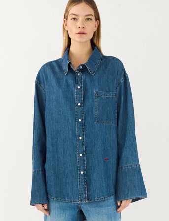 Tomorrow Trw-Jane Oversize Denim Shirt Wash - Navy - 42