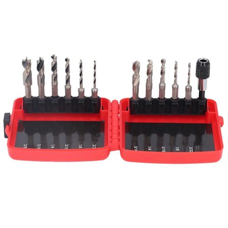 Højkvalitets 12-delt sæt med tri-point bor med sekskantsskaft + sekskantsskaft