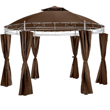 Tectake Lyx-trädgårdspaviljong 350cm Siana Brun