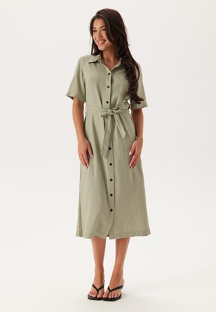 ONLY Onlcaro S/S LINEN BL BELT DRES Tea Klær