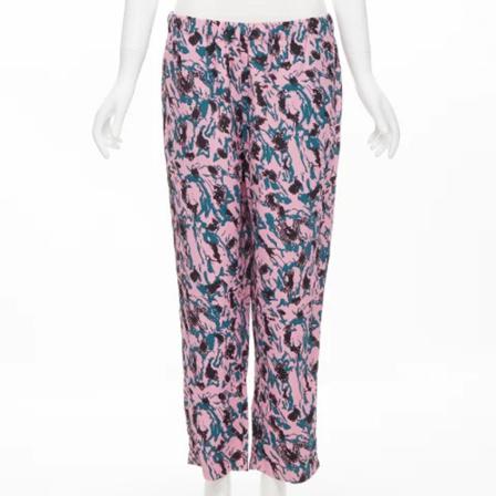 Marni Pre-owned, Pre-owned Trousers Roze, Dames, Maat:M,Viscose,print