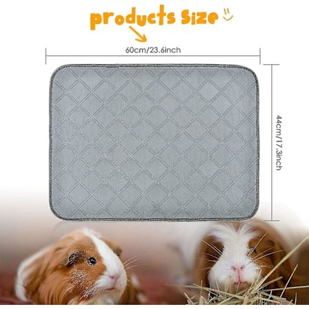 Marsvin fleece bur-underlag, 2-pak vaskbart marsvin tisseunderlag, vanntett, gjenbrukbar, sklisikkert marsvin sengetøy, superabsorberende 