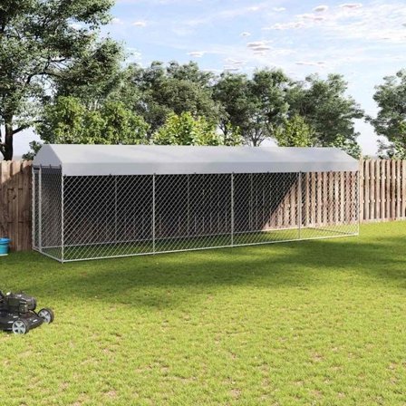 vidaXL Hundkennel för utomhusbruk med tak 760x190x225 cm
