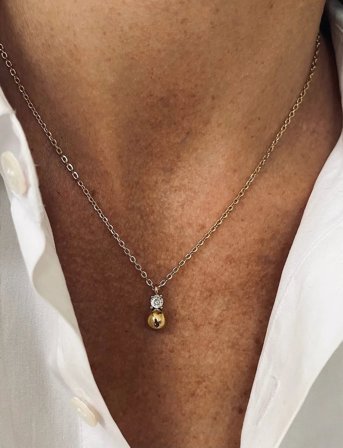 Bud to rose Stella Bead Necklace Silver - Gold - ONE SIZE