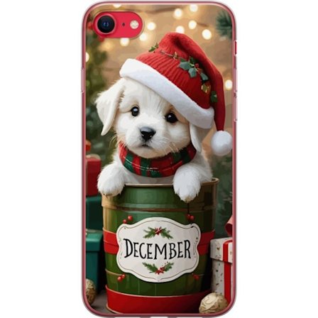 Kompatibelt Mobildeksel til Apple iPhone SE (2020) Desember valp Jul søt hund nissehue gave koselig jul valp søt festlig ferie snø lys bedårende varm