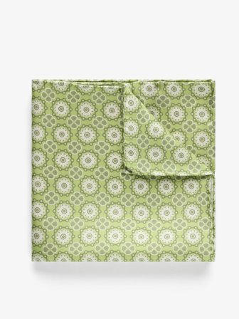 John Henric Men's Grünes Geometrisches Einstecktuch Size Onesize