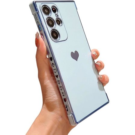 Samsung Galaxy S25Ultra 6.9 Deksel, Luksuriøst Søtt Hjerte Side Lite Mønster Full Kamerabeskyttelse Myk Silikon Støtsikker Elektropl