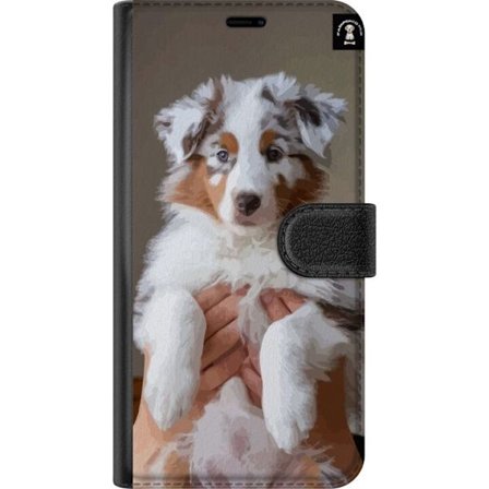 Kompatibelt Lommeboketui til Motorola Motorola Moto G24 Søt valp med blå øyne, fluffy pels og sjarmerende uttrykk - perfekt hundemotiv for dyreelsk