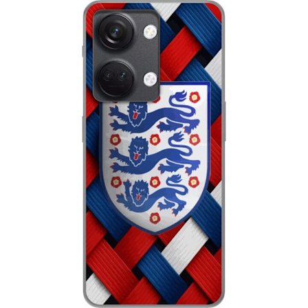 Yhteensopiva Puhelinkuori OnePlus OnePlus Nord 3 Graafinen Englanti-aihe heraldisilla leijonilla ja punaisella, valkoisella ja sinisellä punotulla ku