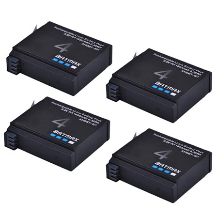 Batmax 1680mAh Gopro Hero 4 Batteribyte + LED 3-slots USB-laddare för GoPro HERO4 GoPro AHDBT-401 Action Camera Bateria