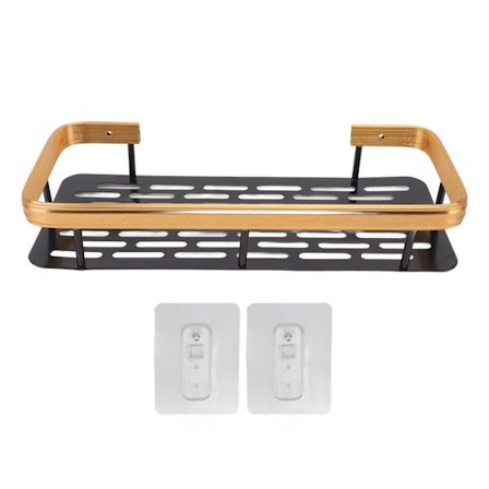 Brusehylde Enkelt Lag Holdbart Aluminium Rustfri Mærkat Installation Brusehylde til Badeværelse Soveværelse Køkken Sort Guld