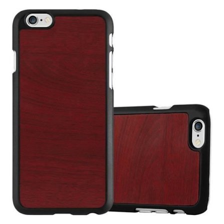 Apple iPhone 6 PLUS / 6S PLUS WOODY RÖTT Fodral Cadorabo WOODY Design Hårt Fodral Skydd Anti-chockskydd Ultra Slim Bumper