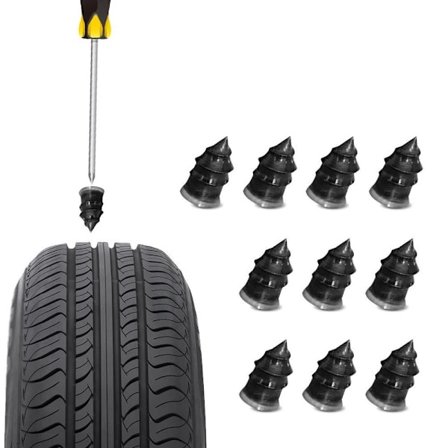 10-Pak - Reparer Punktert Bildekk - Velg størrelse