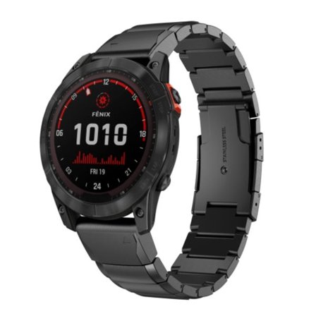 För Garmin Fenix ​​7 Solar 22mm Tortoise Shell i rostfritt stål watch