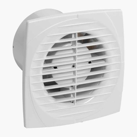 Biltema - Baderomsvifte Standard, Stillegående med Smalt Frontpanel og Insektsgitter, 100 mm