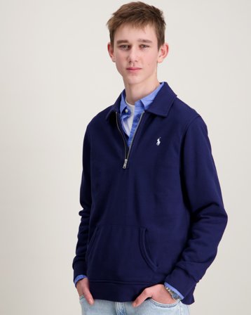 Polo Ralph Lauren French Terry Collared Sweatshirt Blauw Truien Jongens - Kids Brand Store