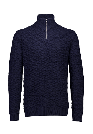 Lindbergh Recycle structure half zip Knit Tröjor Herr Blå 3XL
