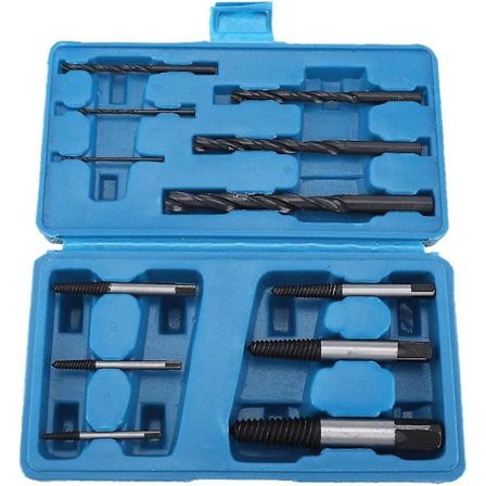 12 stk. ødelagte studs ekstraktorer stålskrue ekstraktorer og boremaskine guide sæt ødelagte bolte fjernelse håndværktøj
