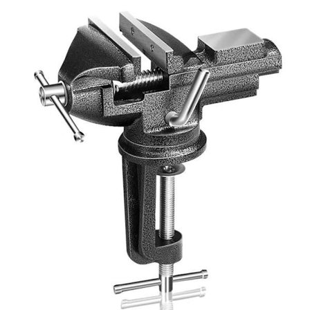 Liten og multifunksjonell ytelsesverktøy 3" klemme-på skrustikke - Holdbar og allsidig skrustikke for garasje, verksted, arbeidsbord og DIY-prosjekter