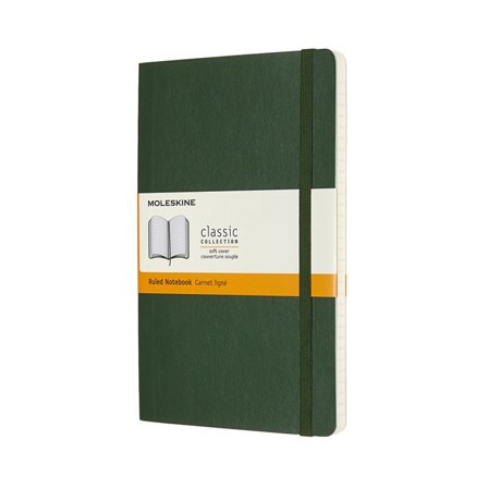 Moleskine Classic Soft Cover Notebook Large Myrtle Green Ruled