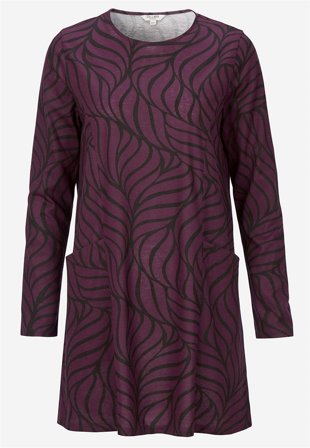 Cellbes of Sweden - Trikåtunika med fickor - lila / mönstrad - för damer - 42/44